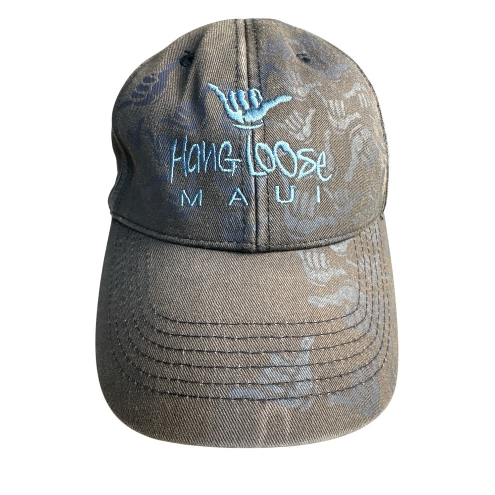 Hawaiian Headwear Hang Loose Maui Gray Baseball Cap OS Adjustable Strapback